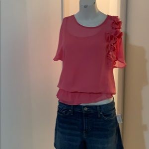 Kate Cooper blouse with flowers front shoulder